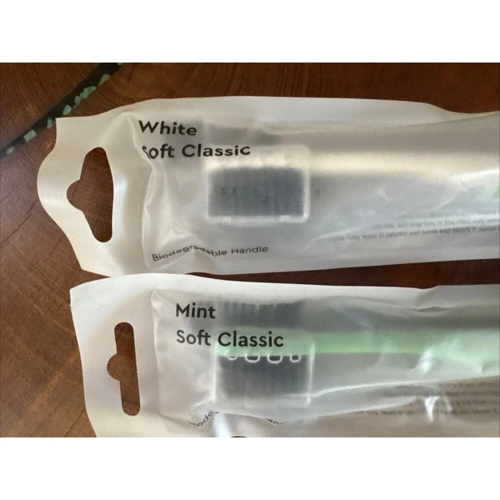 Lot of 2 BOKA Soft Classic Manual Toothbrushes Activated Charcoal Bristles NEW!